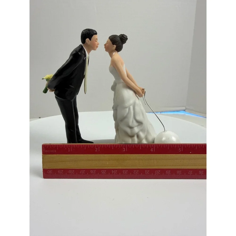 Weddingstar Ball and Chain Funny Wedding Cake Topper Porcelain Figurine Rare